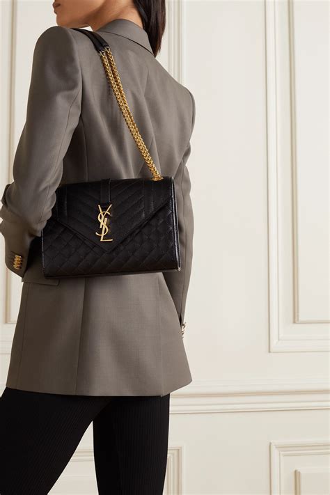 ysl portefeuille enveloppe|Portefeuille enveloppe leather clutch bag Saint Laurent Black in .